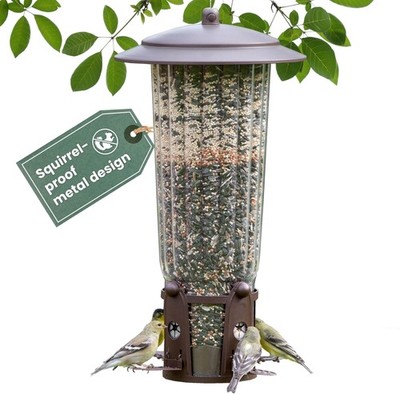 Perky-Pet Squirrel-Be-Gone Max Bird Feeder with (4) Flexport Feeding Stations...