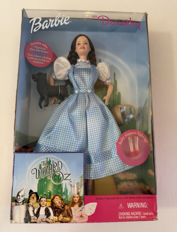 1999 Barbie as Dorothy Wizard of Oz 12" Doll w/ Toto Basket Light-Up & Talking