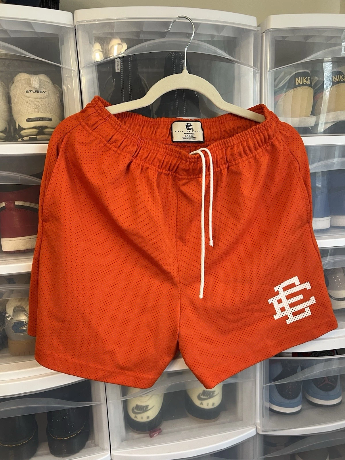 Eric Emanuel Men's Shorts Orange Basic Size Large