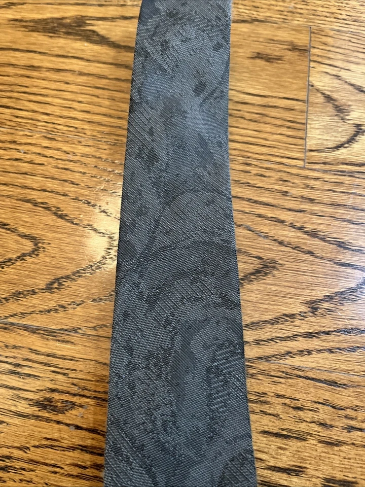 Corbata ajustada Art Deco plateada vintage Stringbeans para hombre hecha en EE. UU. buen estado Foto 4 de 4