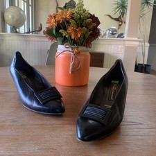 Vintage Bally Black Pump Shoes Heels Women Size 8 made in Switzerland