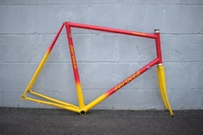 Serotta Atlanta 62cm Long 700C Reynolds Steel Road Race Bike Frameset Red Yellow