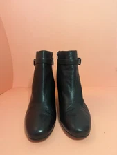 Via Spiga Leather Ankle Heel Boots Women 12M Black Zip