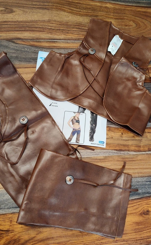 Chaps & Vest Set Cowgirl Sheriff Custom Size M Brand New in Original packaging. - Image 2 of 3