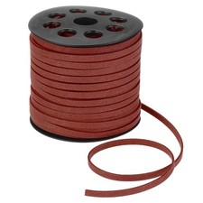DMiotech Faux Suede Leather Cord 5mm x 50 Yards Flat x 45m, Deep Red