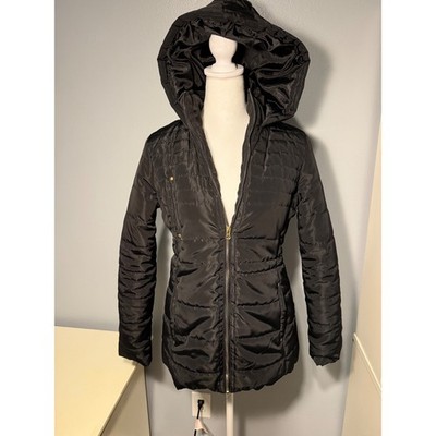 Beverly Hills Polo Club Girls Black Quilted Hooded Puffer Coat Jacket Size L