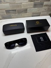 Versace Biggie Medusa Designer Sunglasses Black/Gold Authentic New with Case