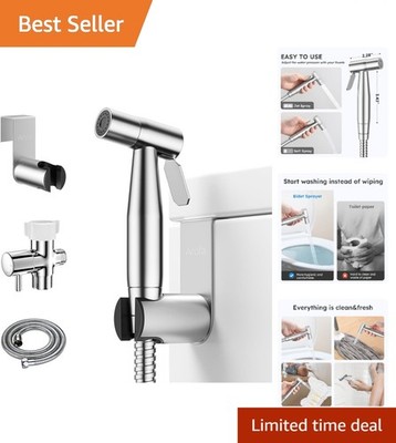 Handheld Stainless Steel Bidet Sprayer with Adjustable Pressure - Brushed Nickel