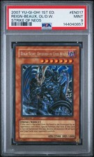 2007 YU-GI-OH! STON-STRIKE OF NEOS REIGN-BEAUX, OVERLORD OF DARK WORLD PSA 9