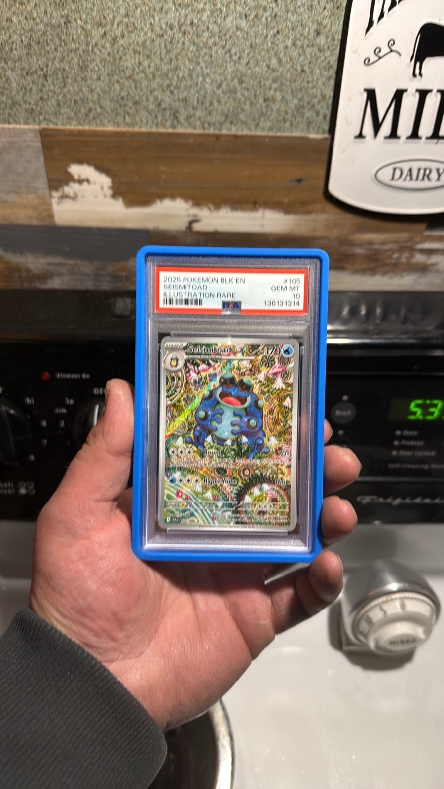 2025 Pokemon Black Bolt English Illustration Rare Seismitoad 105/086 PSA 10