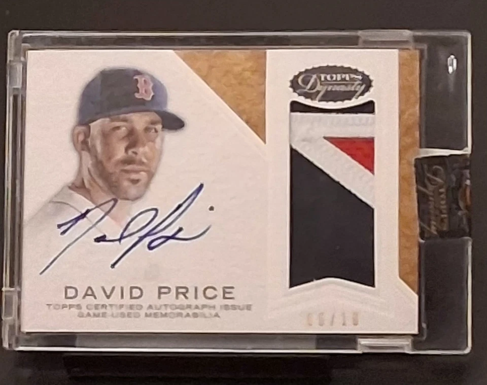 Topps Dynasty 2016 #AP-DPR1 David Price auto memorabilia usada en juegos 06/10 Foto 4 de 4