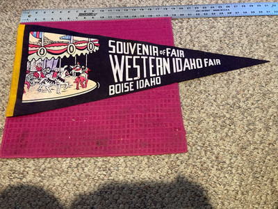 VTG Western Idaho Fair ID Souvenir of Fair Pennant BOISE Carousel MERRY GO ROUND