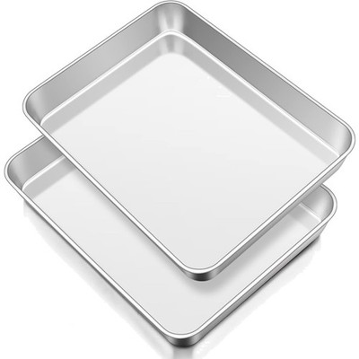 Gesunde und langlebige Edelstahl Backformen Set, 31,5 x 24,8 x 5 cm, 2 Stück