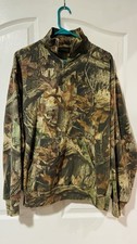 Men s VTG Liberty Advantage Timber Camo 1/4 Zip Long Sleeve Shirt SZ Large 42/44