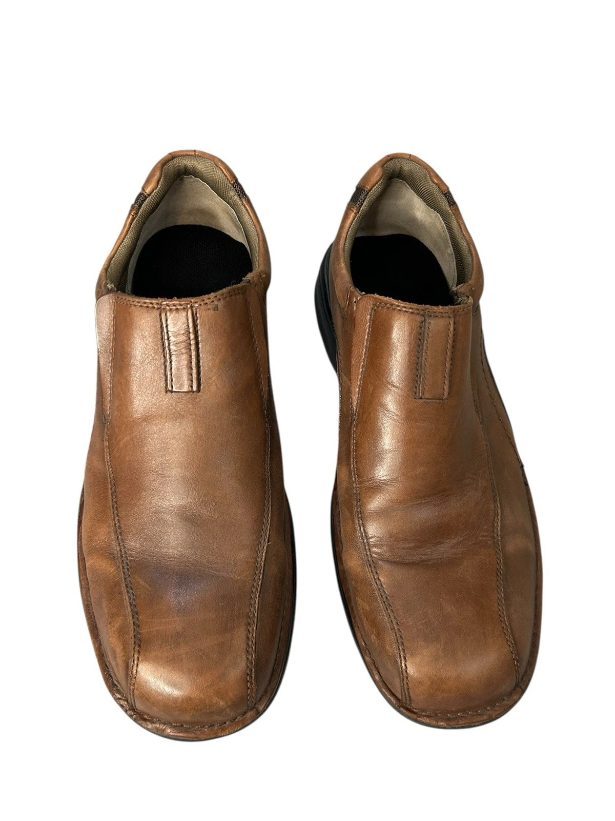 Mocassino uomo Clarks slipon scarpe pelle marrone scuro taglia 10M eleganti o casual