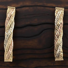 ESTATE SOLID 14K TRI-COLOR GOLD ITALIAN WOVEN DROP 1" EARRINGS #7962 — photo 2