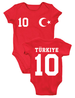 Youth Designz Baby Strampler Türkei mit WUNSCHNAME + NUMMER Trikot Body WM EM