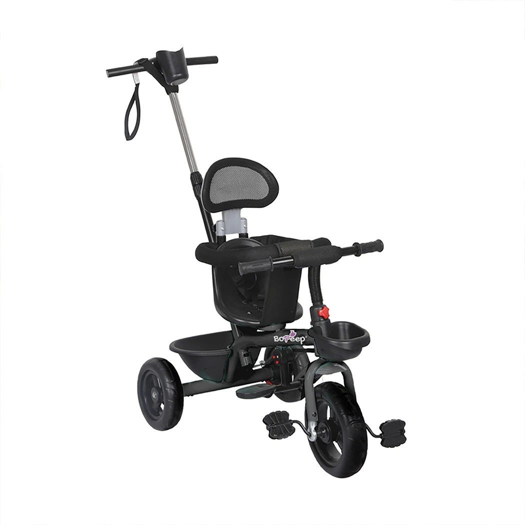Bopeep Kids Tricycle Ride On Trike Toddler Balance Bike Prams Stroller Black