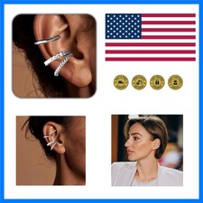 3 Pcs Ear Cuff Earrings For Women Non Piercing Gold Silver Clip On Cartilage ...