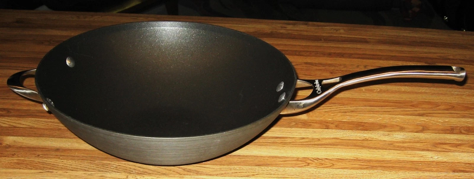 Calphalon Premiere 13 In. 155 12 Hard Anodized Non Stick Wok/Nice & Clean