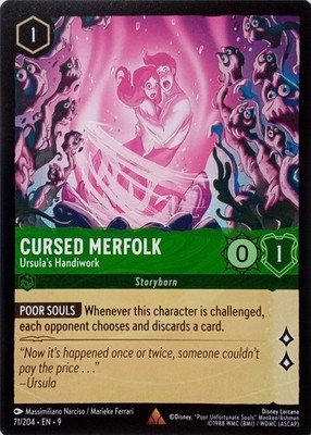 71/2004 CURSED MERFOLK URSULA'S HANDIWORK EN9 RARE DISNEY LORCANA CARD