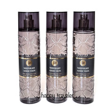 Bath Body Works MIDNIGHT ADDICTION Fine Fragrance Mist 8 fl oz NEW Set of 3