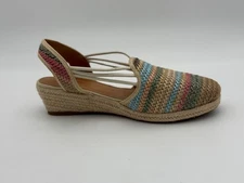 Comfortview Beige Multi Color Woven Sling Back Sandel