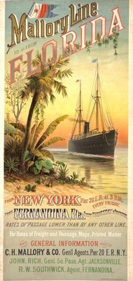 Mallory Line    Historisches Werbeplakat ca 26x56  cm