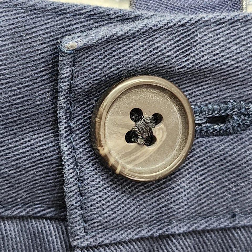 Lands End 短裤男式 31 蓝色传统版型平前斜纹布休闲学院风 — 第 2/4 张图片