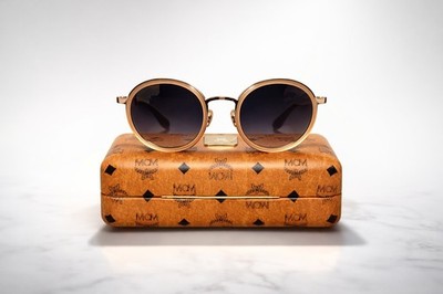 Authentic MCM MCM115SK Rose Gold Round Sunglasses Men 55-22-140 Luxury