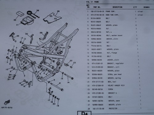 YAMAHA RD 500 LC 47X 1GE PARTS LIST MANUAL CATALOGUE RZ 500 25 1GE 300E1 nos - Picture 10 of 12