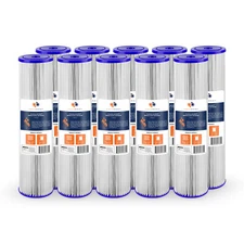 10PK of Big Blue 1µm Pleated Washable Sediment Water Filter 20"x4.5" by Aquaboon