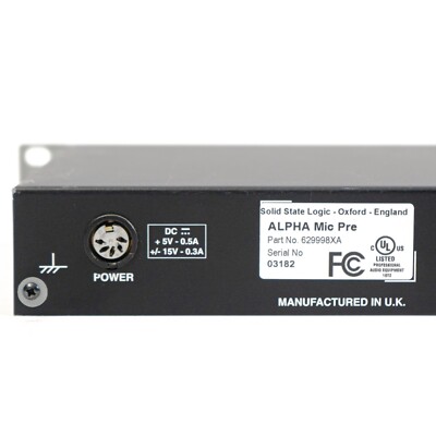 SSL Solid State Logic XLogic Alpha Channel Microphone Preamp SSL Solid State Logic XLogic Alpha Channel Microphone Preamp