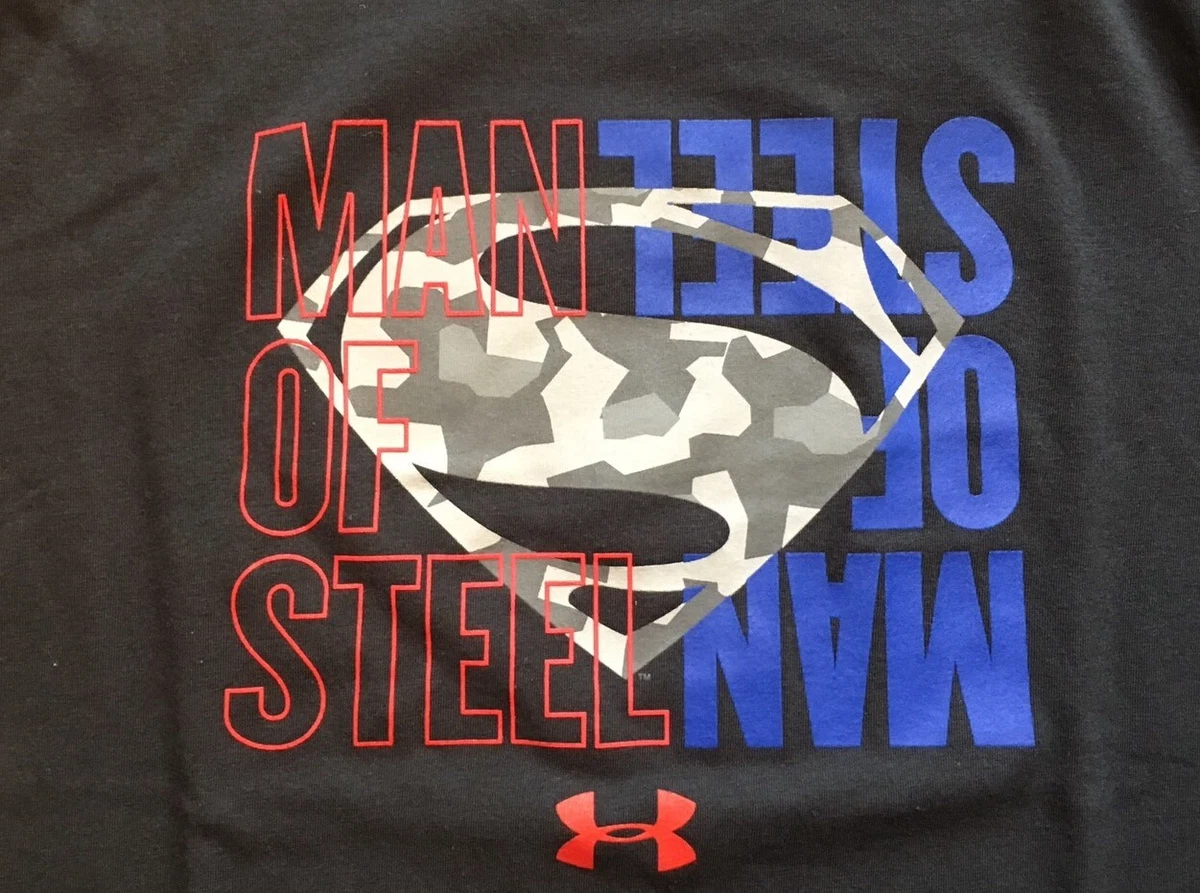 UNDER ARMOUR UA YOUTH DC SUPERMAN MAN OF STEEL T SHIRT LOOSE JUSTICE LEAGUE A30
