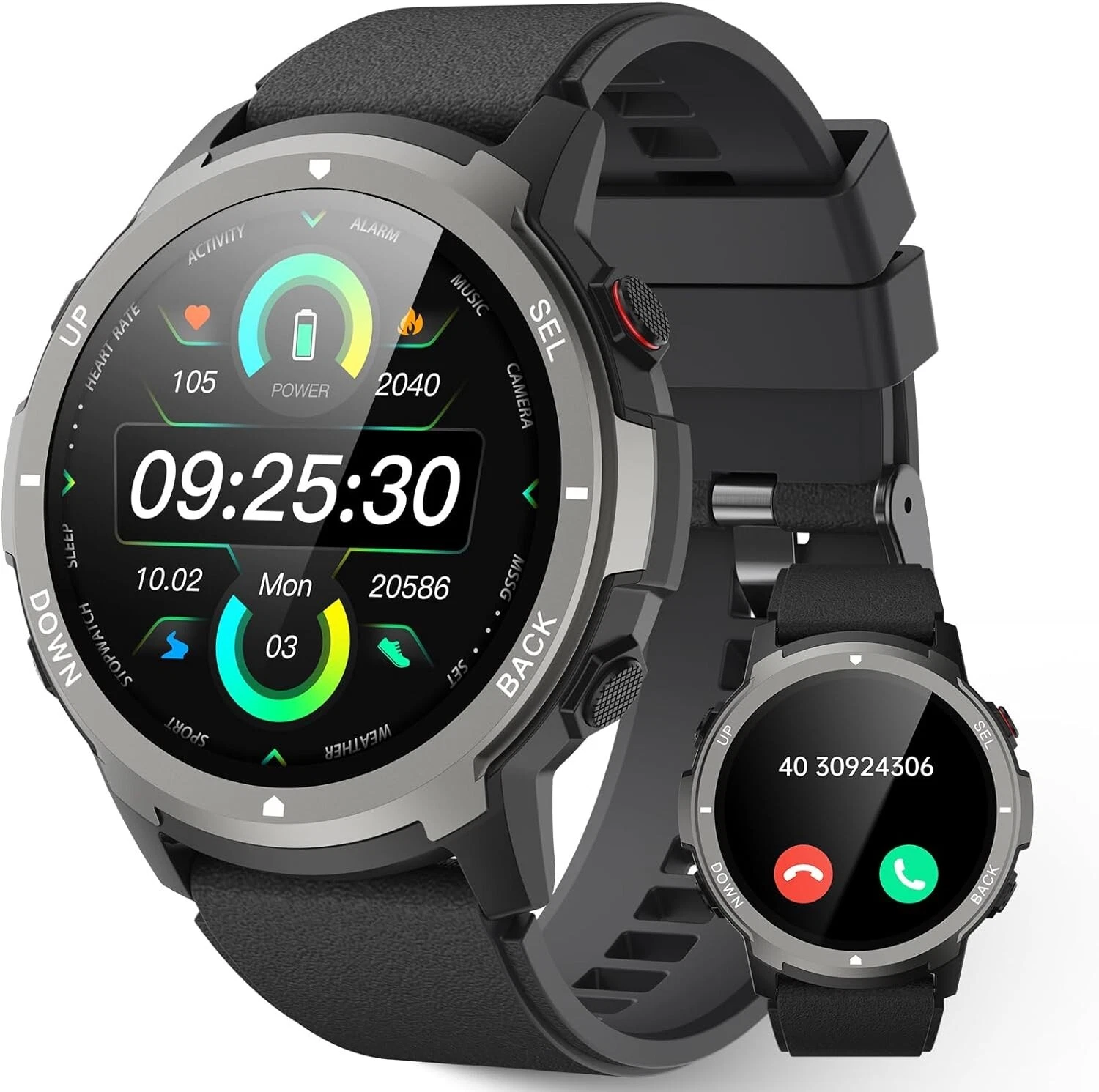 Smartwatch Men's Phone Function Wristwatch Sport Watch for iPhone Samsung Huawei