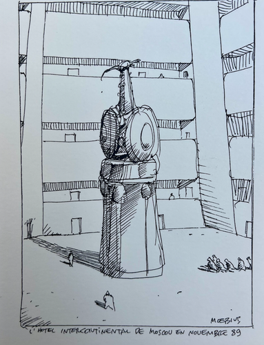 Moebius, Vintage Lithograph 1422/1500, "Romme Plein", 1990, Signed Edition