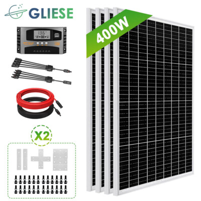 400W Solaranlage Komplettpaket Solarmodul Solarpanel Inselanlage Garten Haus RV