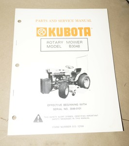 Kubota-Rotary-Mower-Model-B3048-Owner-039-s-Manual-P-N-513-12104