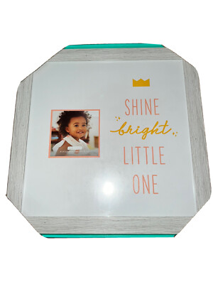 Kate & Milo Shine Bright Little One 15  Square Frame 4x4  Picture Nursery Decor