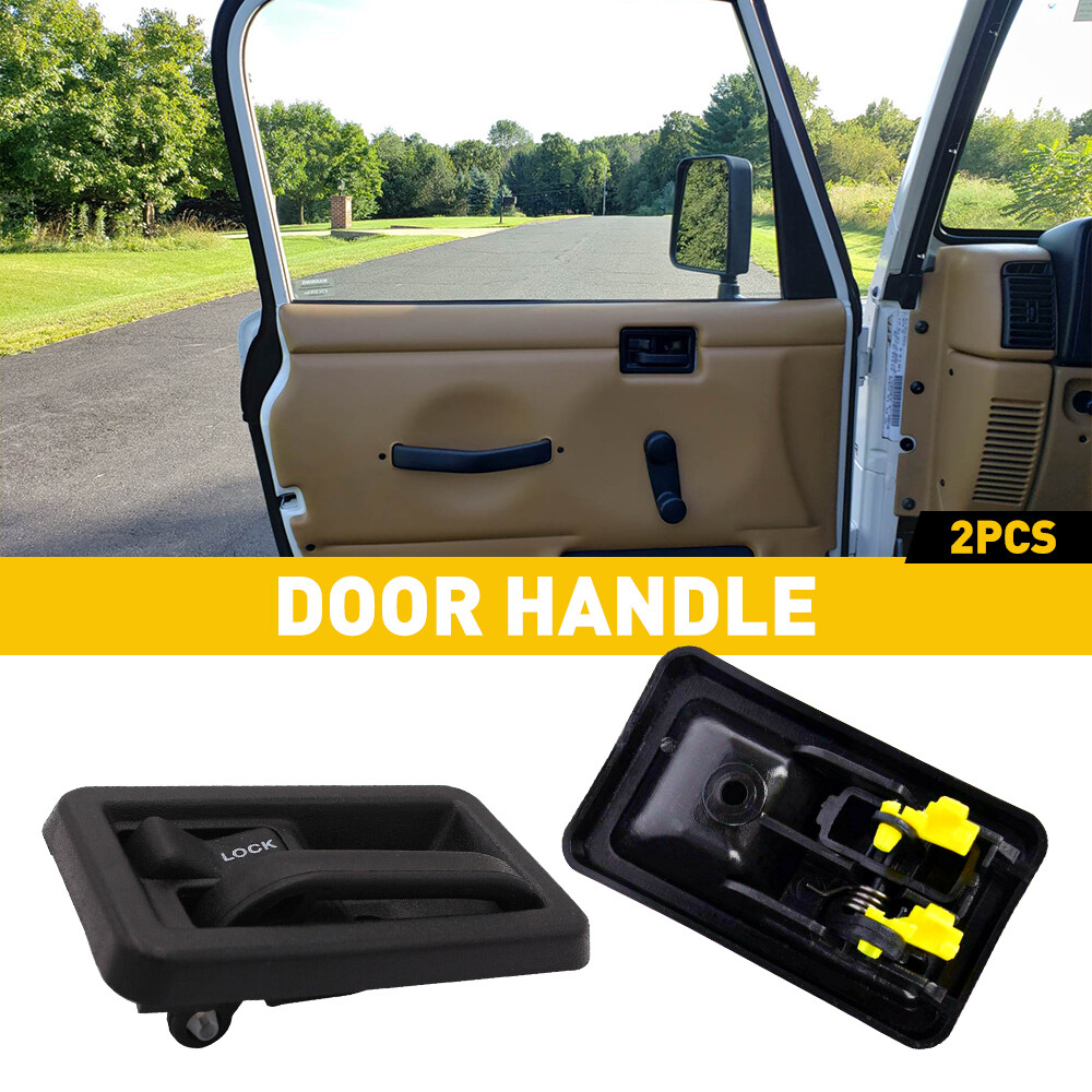Jeep Wrangler YJ TJ Inside Door Handles - Pair Left & Right, Black, 1987-2004