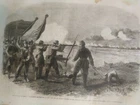 vintage print   Battle Of Bull Run   71st New York and an Alabama Regiment 1861