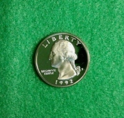 1992- S Washington Quarter Clad Proof Nice US  Coin