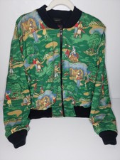 Vintage Infinity Chic Golf All Over Print Bomber Jacket One Size Med Large Usa