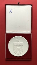 DDR Porzellan Medaille im Original Etui AUE SDAG WISMUT Bergbau 1968 ( M535