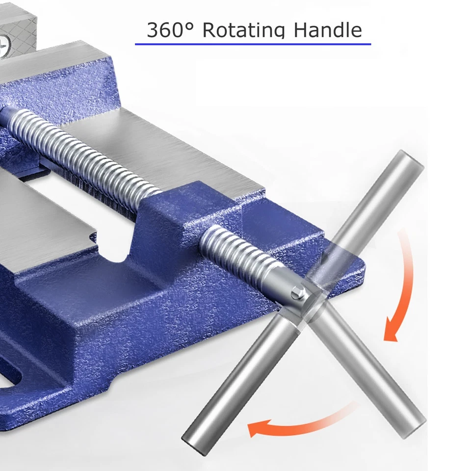 Abrazadera de tornillo de banco de 2,5" 3" 4" mesa taladro plano prensa fresadora de vicio azul Foto 4 de 4