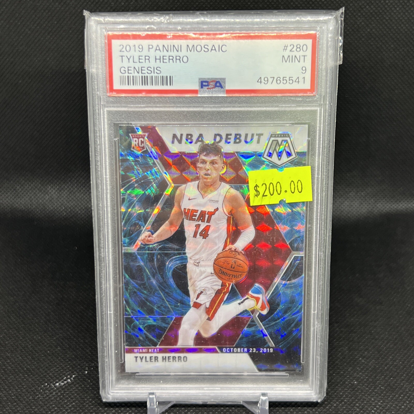 2019-20 Panini Mosaic Tyler Herro NBA Debut #280 Genesis RC PSA 9 MINT Heat