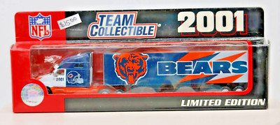 NIB Chicago Bears NFL Tractor Trailer Team TRUCK 9'' 2001 1:80 Scale White Rose
