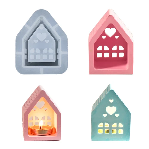Romantic Heart House Molds Silicone Soap Candle DIY Making Mold Tool Epoxy Craft - Picture 5 of 15