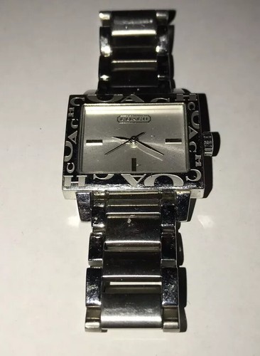 Logotipo de acero inoxidable reloj de rectángulo Coach | eBay