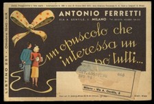 Antonio Ferretti. Milano - Un opuscolo che interessa un pò tutti ... Listino n.